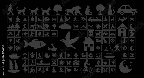 A collection of various icons and symbols.