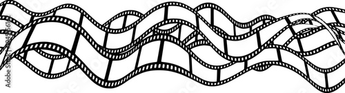 A dynamic wavy film strip reel flowing in a continuous undulating motion