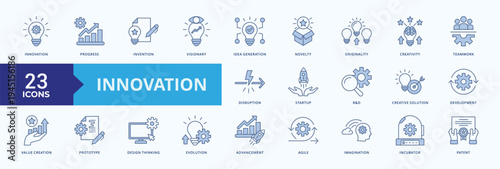 Innovation Icon Pack Illustration Vector Blue Style
