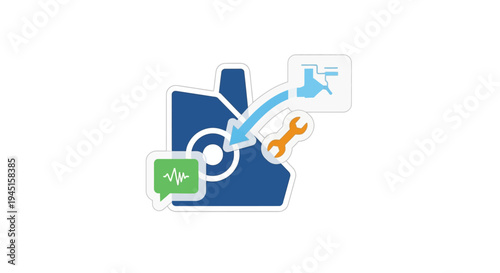 Technology concept with gear and tools.