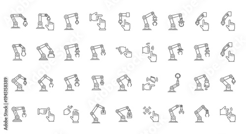 Collection of robotic arm illustrations.