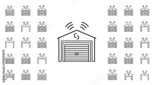 Icon of a garage with money and many presents.