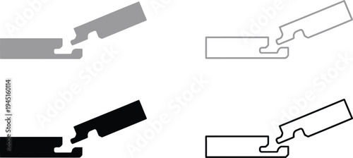 Minimalist zigzag and corner line icons set flat design vector illustration scalable graphic