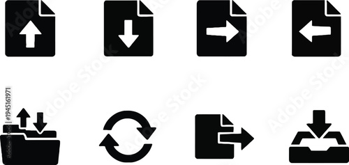 Directional arrows icon set flat design vector illustration for navigation and movement concepts