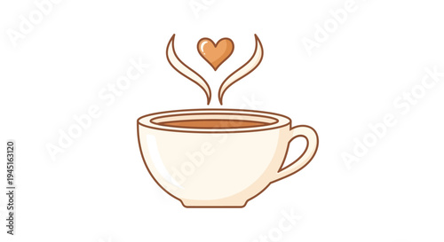 Cozy Coffee Break A Steaming Cup of Warmth with a Heart of Love
