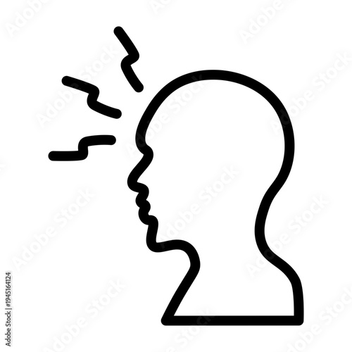 Migraine Vector Line Icon Design