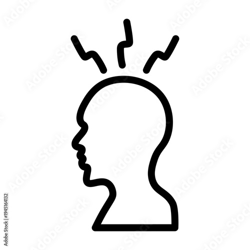 Headache Vector Line Icon Design