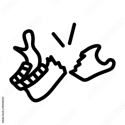 Jaw Fractured Vector Line Icon Design