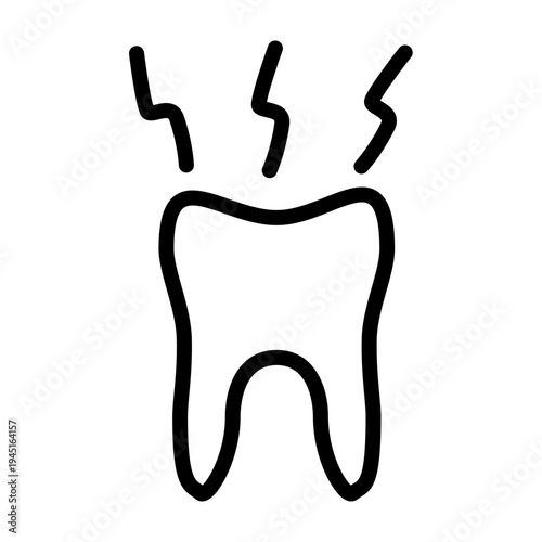 Tooth Pain Vector Line Icon Design