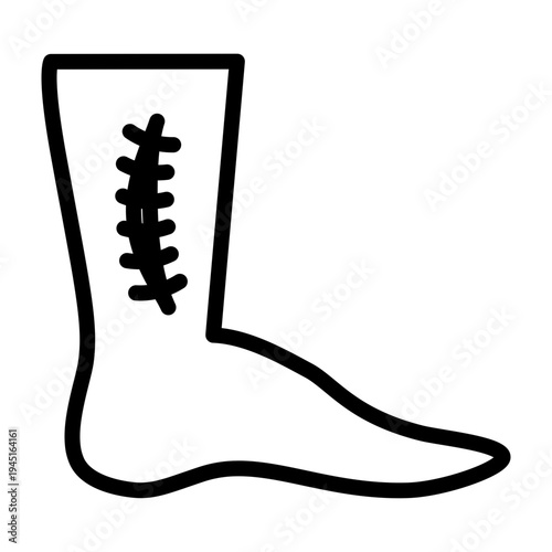 Wound Stitches Vector Line Icon Design