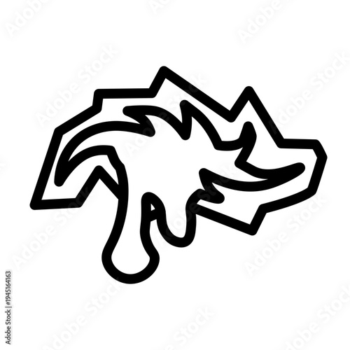 Bleeding Wound Vector Line Icon Design