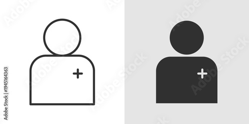 Medical Volunteer Icon representing healthcare support, community service, emergency assistance, humanitarian aid, and volunteer work in medical and health related fields.