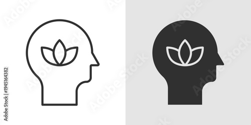 Mindfulness Icon representing meditation, mental clarity, present moment awareness, stress reduction, emotional balance, and overall mental wellness.