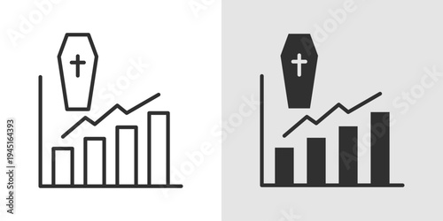 Mortality Rate Icon representing population health statistics, death rate analysis, epidemiology, public health monitoring, and demographic health trends.