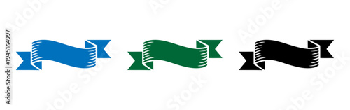 Decorative ribbons with different colors and patterns