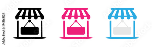 colorful storefronts with awnings in different colors