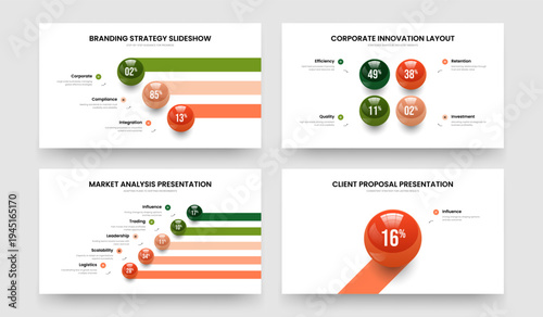 Creative Showcase Three Four Five One Step Graph Frame Design Vector Illustration Set. Digital Introduction 3 4 5 1 Option Chart Presentation Layout Bundle.
