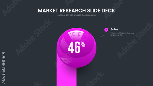 Colorful Profile 1 Element Graph Frame Layout. Product Performance Slideshow Design Vector Illustration. Marketing Plan One Option Infographic Presentation Template.