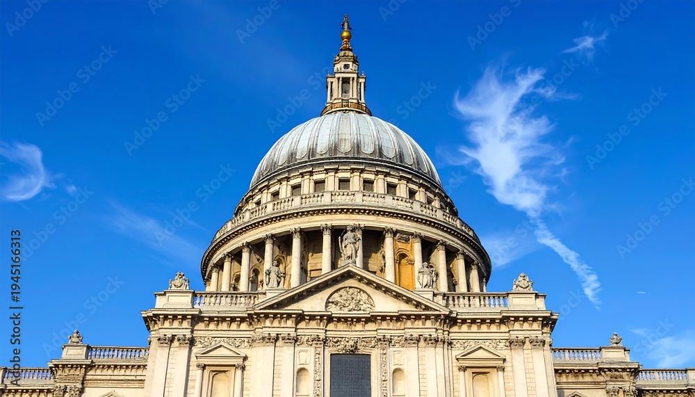 Obraz premium A large domed building with columns under a blue sky