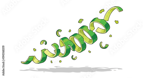Fresh Lime Peel Spiral Illustration