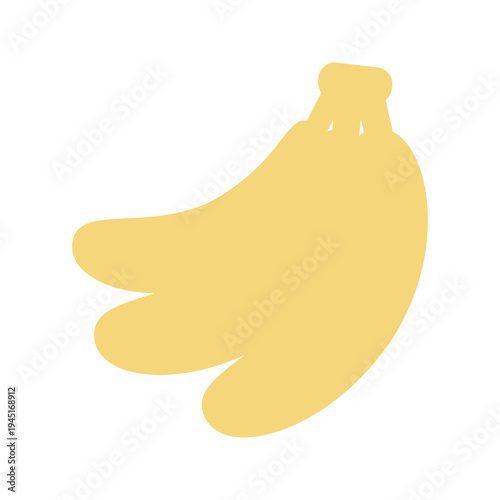 バナナ3本のシンプルアイコン（イエロー・フラット）