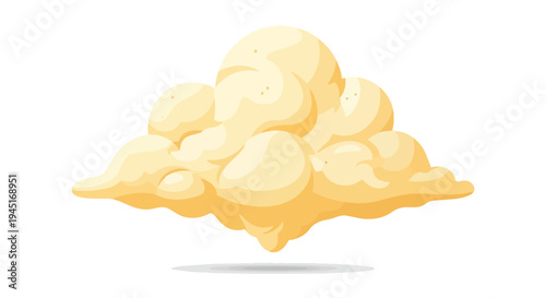 Stylized Yellow Cartoon Cloud Illustration