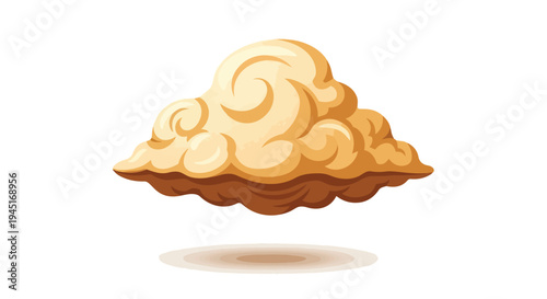 Stylized Golden Floating Cloud Vector Illustration