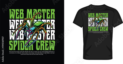 Urban Streetwear T-Shirt Design with Bold Typography and Modern Hip Hop Style Graphic