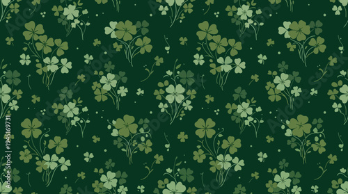 Lucky Shamrock Pattern Wallpaper for St