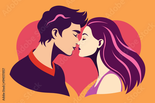 young couple kissing