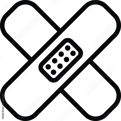 First aid bandage vector illustration with cross mark for medical and healthcare concepts