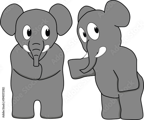 Friendship Between Two Funny Elephants