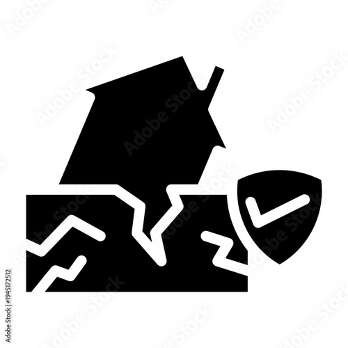 Earthquake Coverage Vector Glyph Icon Design