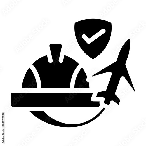 Overseas Worker Insurance Vector Glyph Icon Design