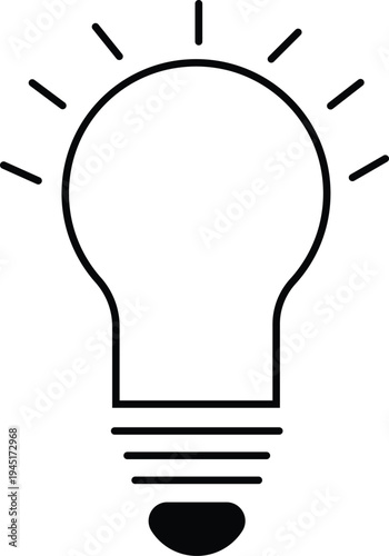 Innovative idea concept vector illustration of a glowing light bulb symbolizing creativity