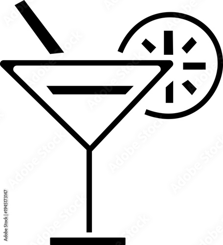 Cocktail glasses icons vector set in line and flat style. Alcohol, juice, beer, margarita, margarita, lemon drink icons with straw, vector illustration. isolated on transparent background