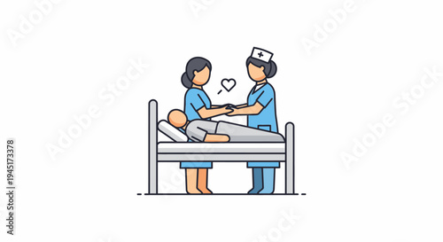 Nurse and doctor caring for patient.