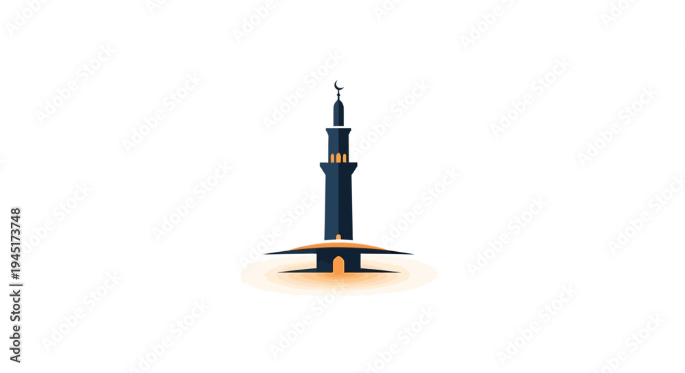Fototapeta premium Illustration of a tall lighthouse tower.