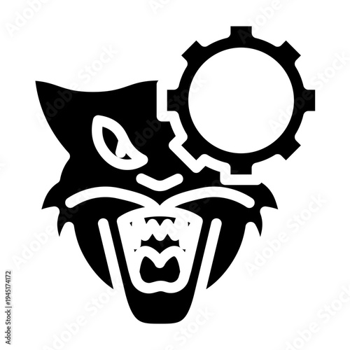 Cat Aggression Control Vector Glyph Icon Design