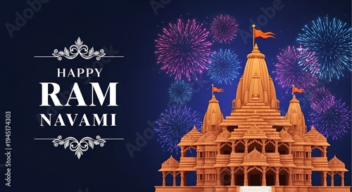 Ram navami celebration background in watercolor style