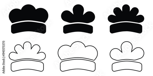 Crown set icons, collection different crown sign, silhouette crown symbol