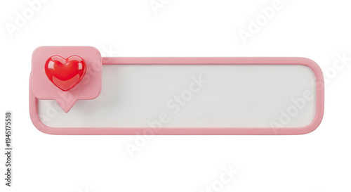 red heart with a blank card