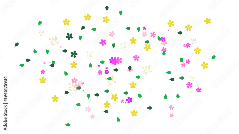 Obraz premium Colorful Flower Confetti Transparent Background