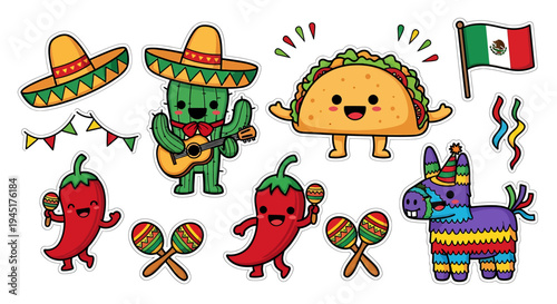 Cartoon Taco Character Smiling Happy Face.