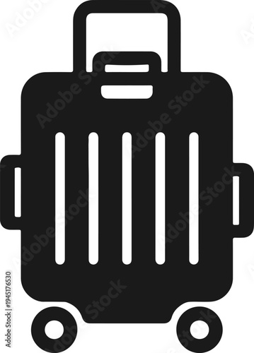 Rolling Travel Suitcase Luggage Icon