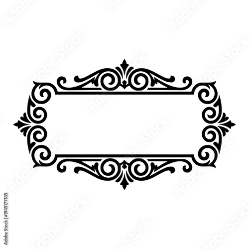Baroque style vintage ornamental frame for text.