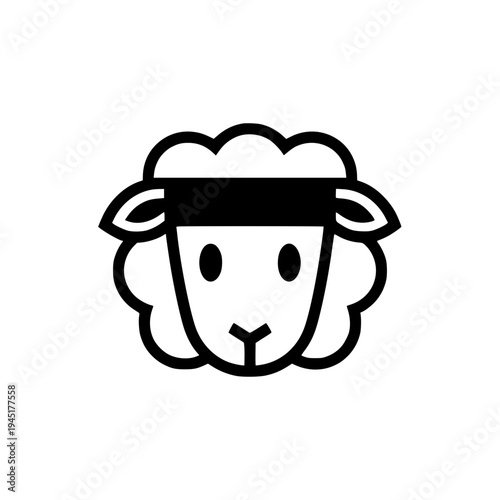 Minimalist Sheep Head Line Art Logo