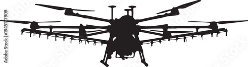 Agricultural drone spraying crops with pesticides for modern farming.