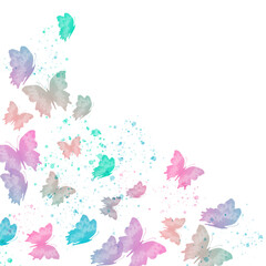 Fototapete Schmetterlinge im Grunge Fliegende Schmetterlinge Bunte Illustration  © Elena Efremova