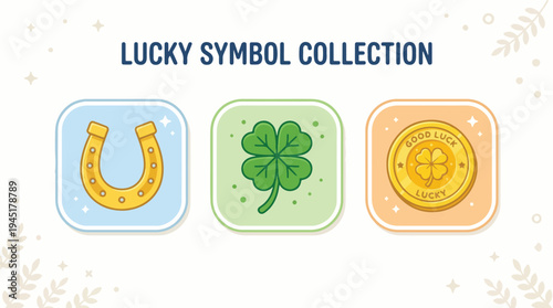 Seamless pattern with golden horseshoes, lucky four-leaf clovers, and shiny coins on a vibrant green background, perfect for festive designs